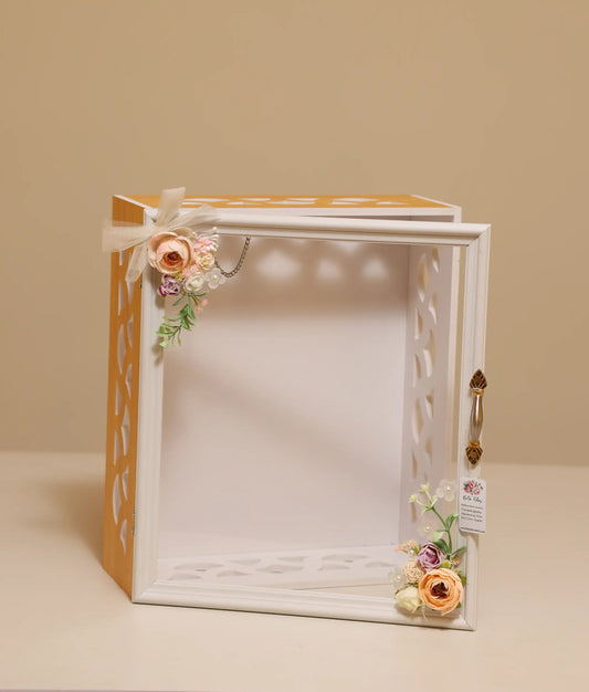 Multi-wood square peach flower decorative baptism box