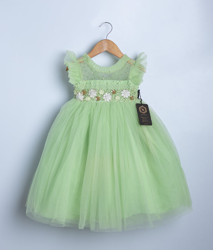 Tulle Lime Green Girl Dresses 2024 Light Green Flower Girl Dresses