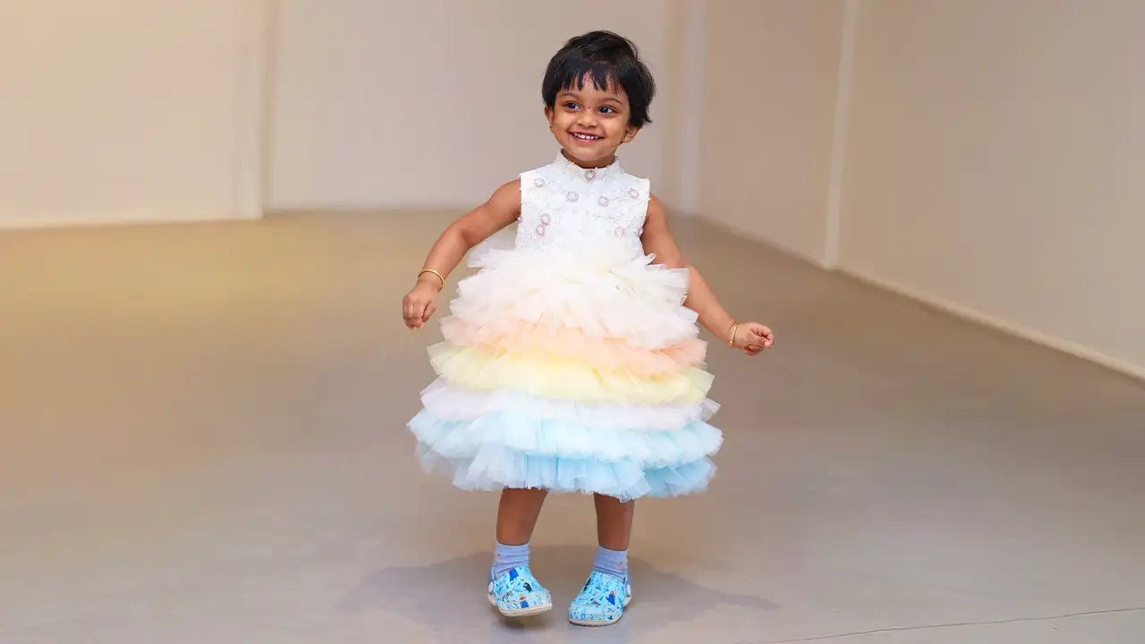 Floral First Birthday Dresses For Baby Girls