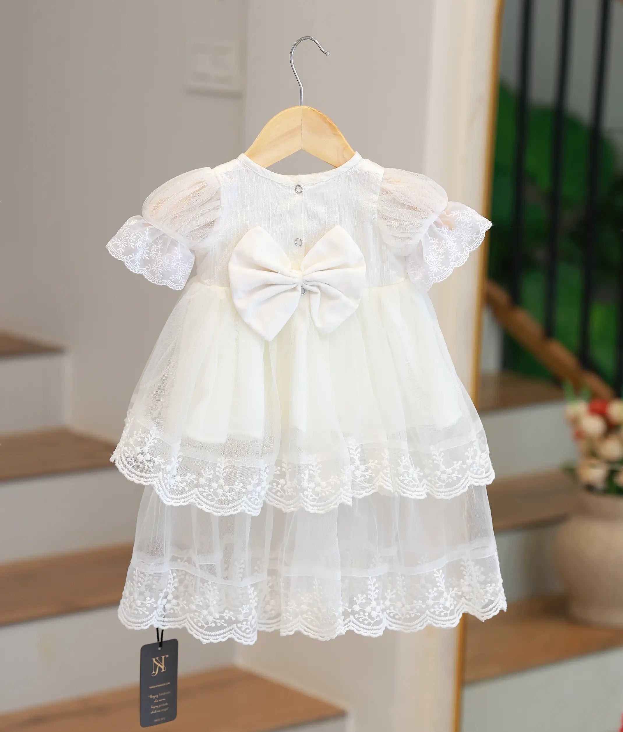sachin and babi light blue dress Megan - Baptism Traditional Dress main image 0