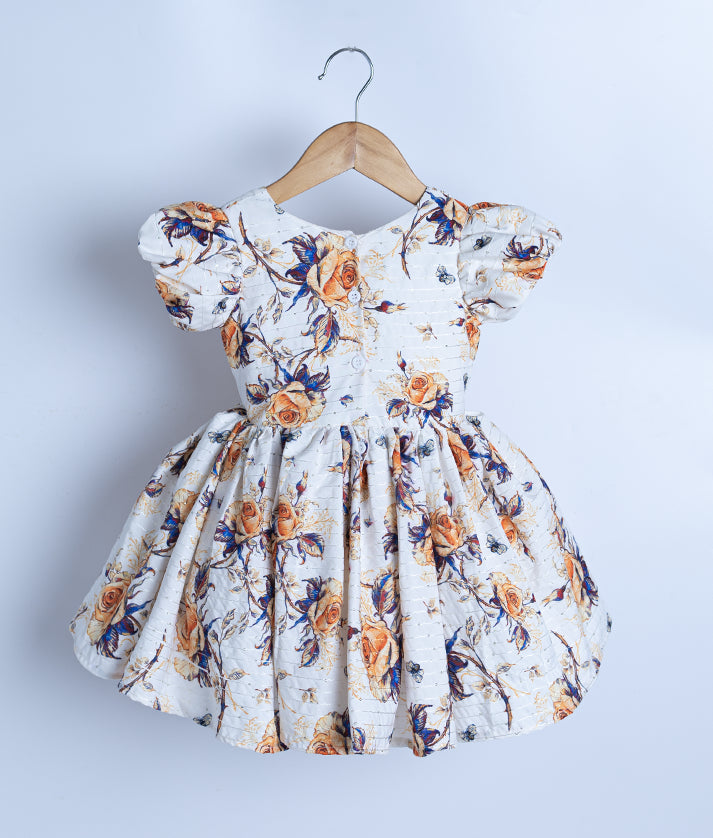 Printed Organza Cotton Frock For Baby Girl [2527]