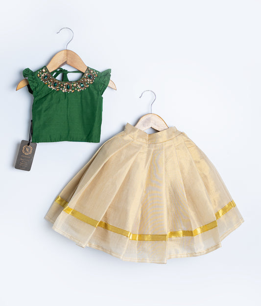 Classic Onam Top with Full Skirt (6814)