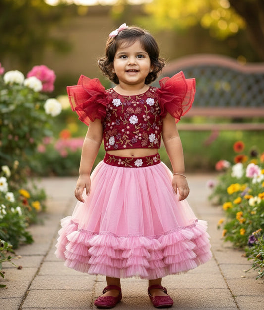 Classic Crop Top with Full Skirt [Ready To Ship: 7884]