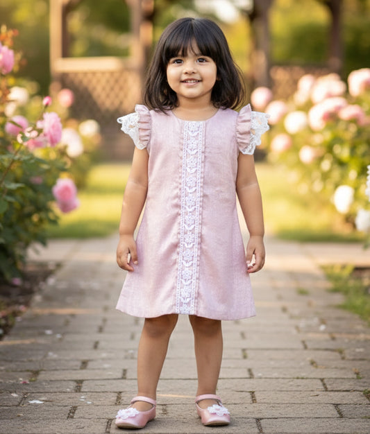 Pastel pink A line Frock For Baby Girl [Ready To Ship: 2220]