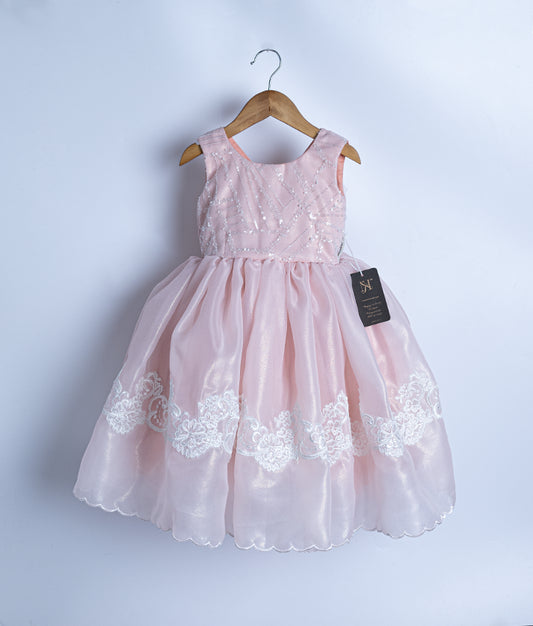 Luxury Baby Pink Elegant Frock (2697)