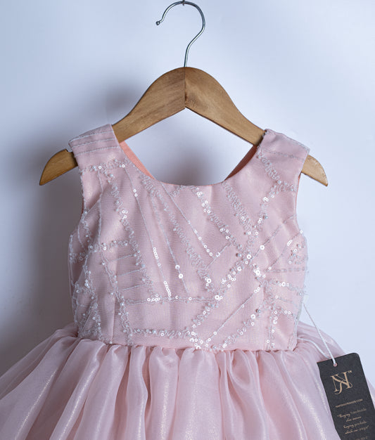 Luxury Baby Pink Elegant Frock (2697)