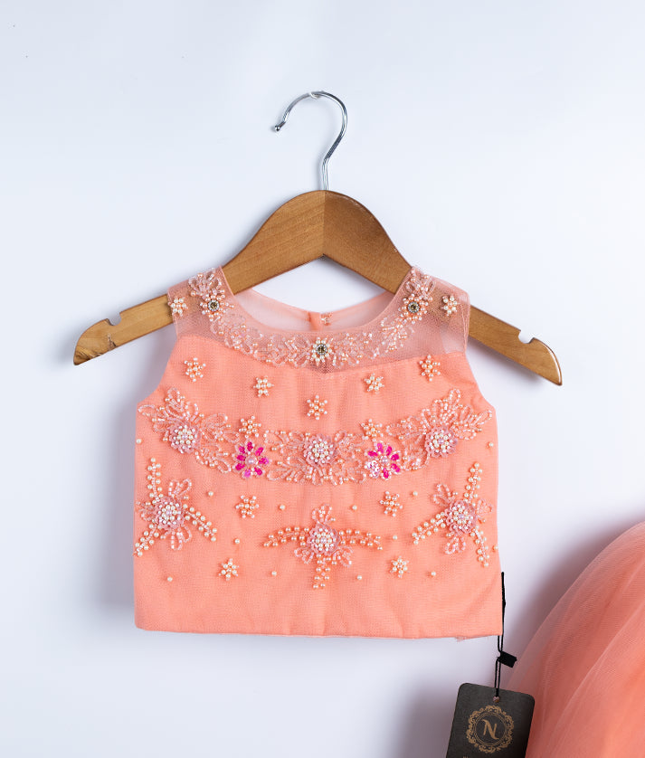 Sleeveless peach 'Birthday Girl' embroidered tank top for toddler celebration outfit