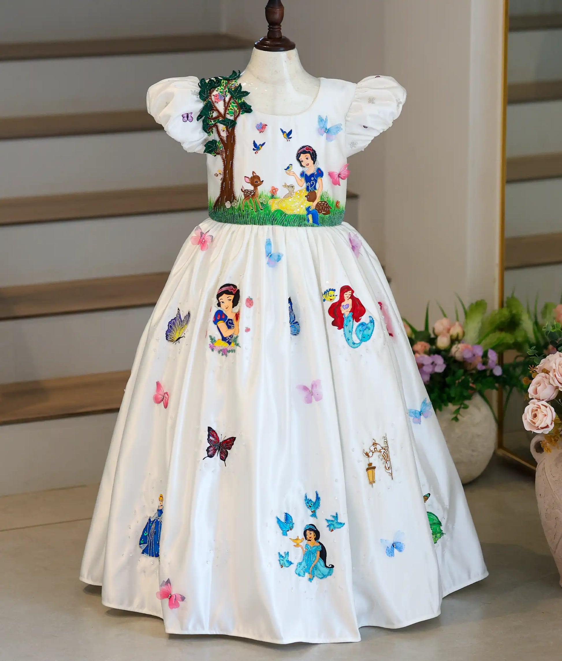 Disney Princess Theme Gown with Handwork and Painting