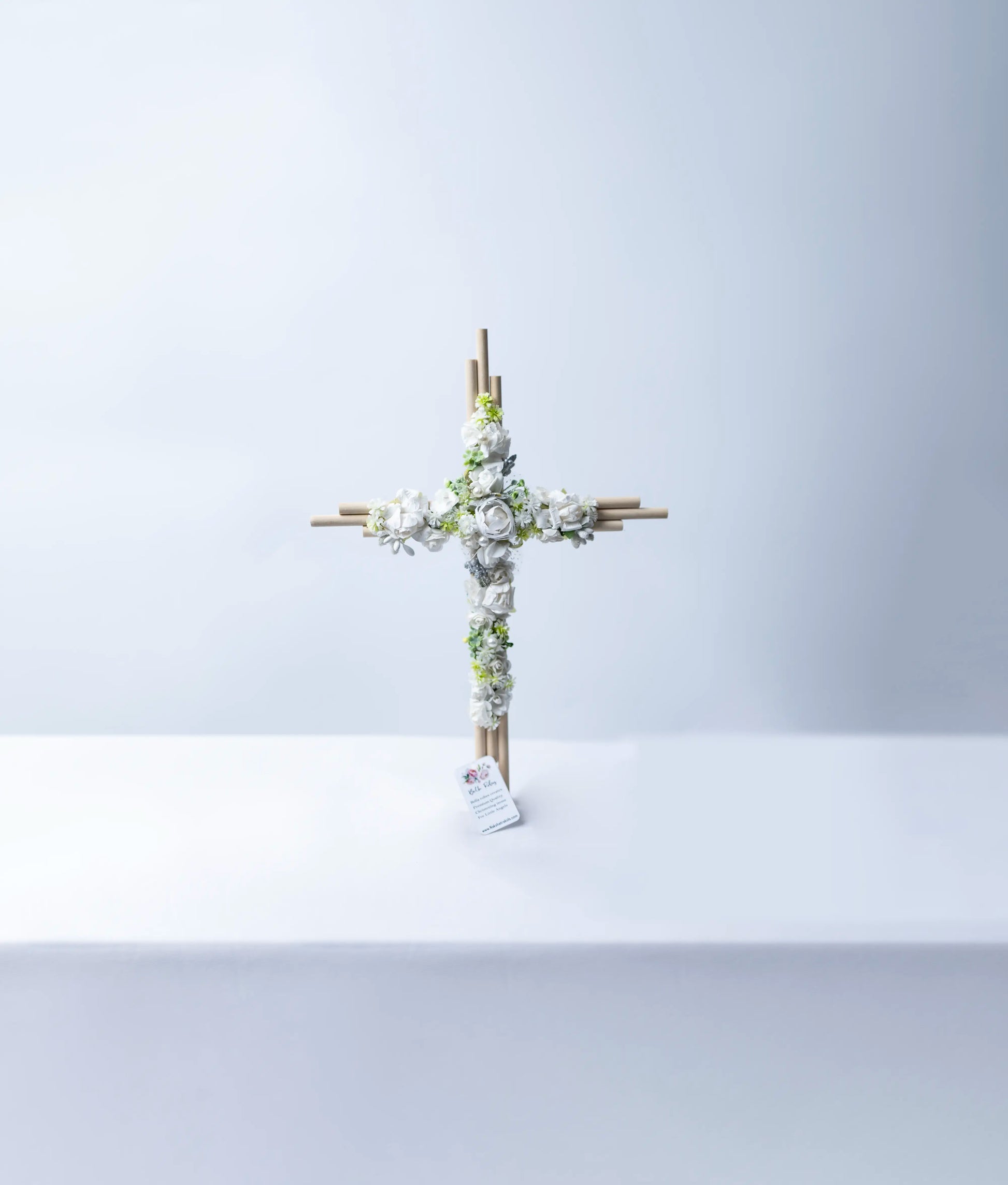 Nakshatra Kids style Cross handcrafted baptism cross, a premium boutique religious accessory for baby ceremonies