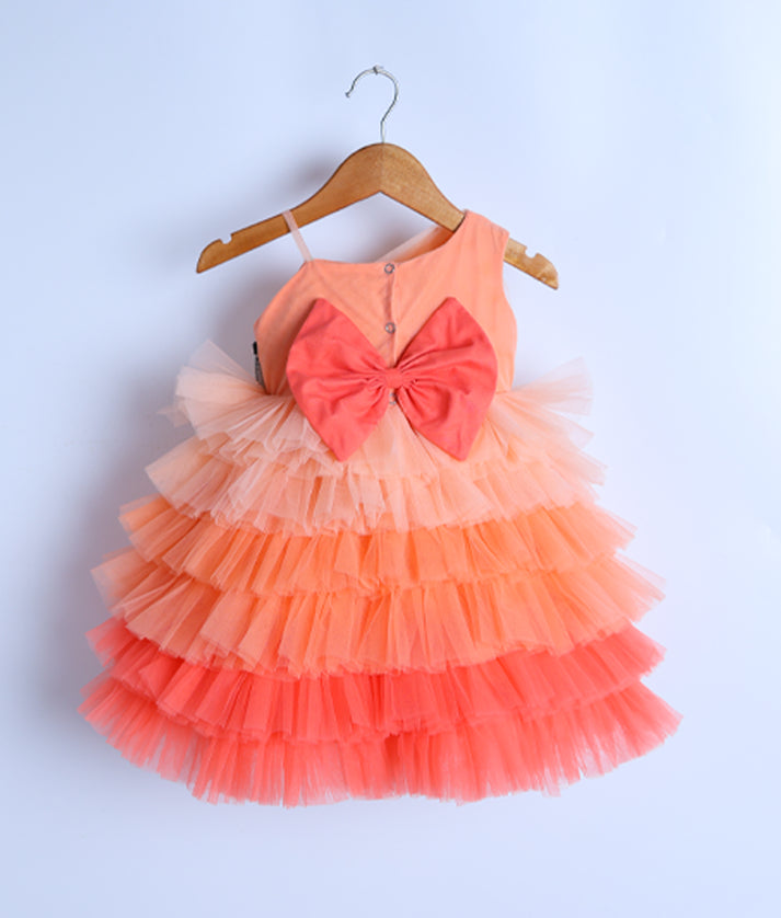 Peach Multi Shade Candy Theme Birthday Frock | Nakshatra Kids   NakshatraKids LLP