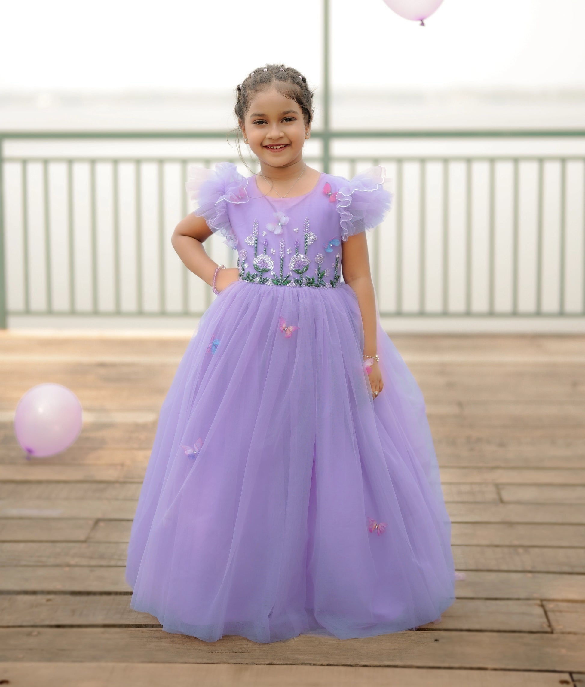 Lavender Handwork Princes Theme Step Birthday Dress For Baby Girl NakshatraKids LLP Lavender Handwork Princes Theme Step Birthday Dress For Baby Girl NakshatraKids LLP