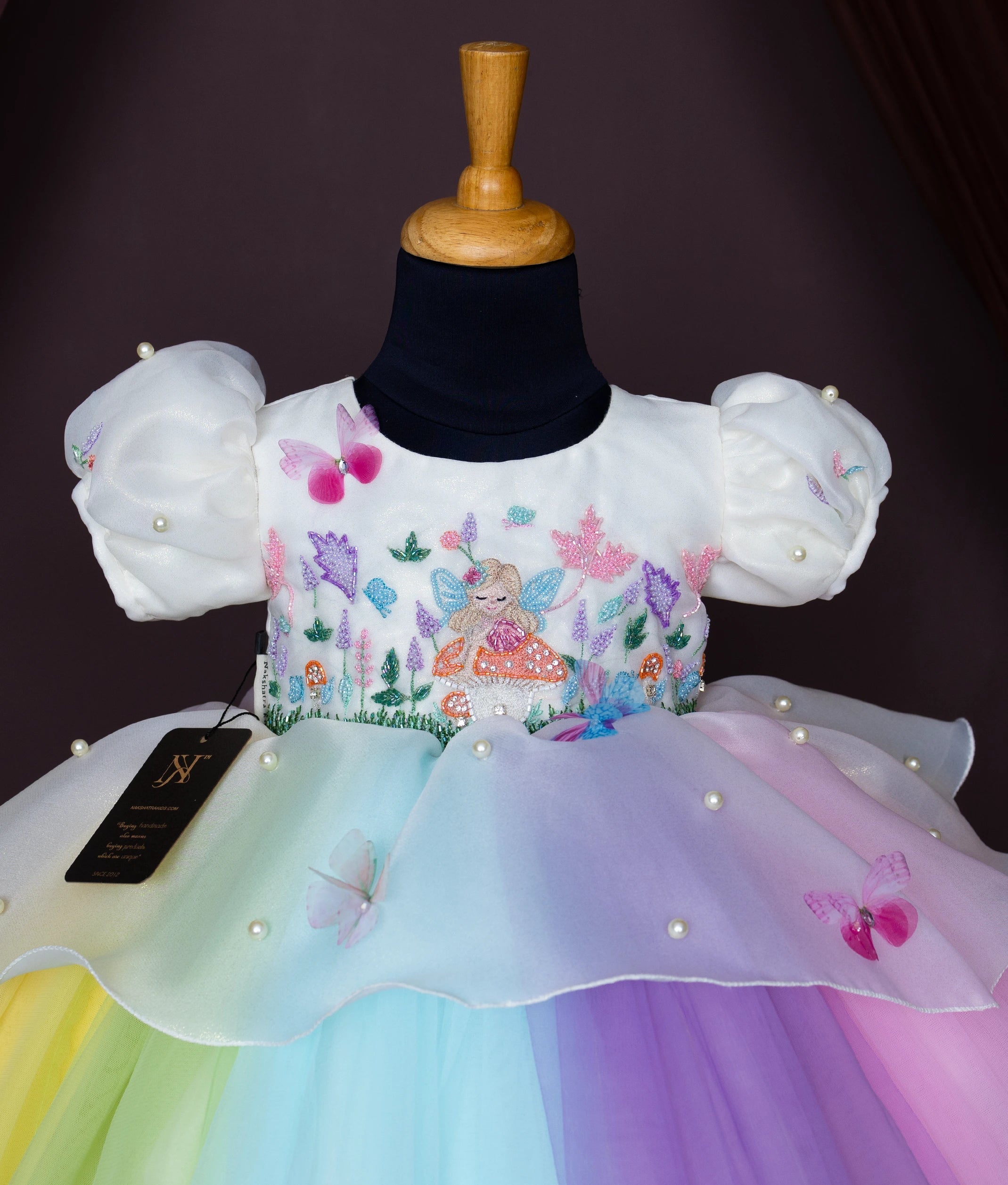 Multi colour Fairy Theme BIrthday Frock For Baby Girl [Pre Order: 5073]