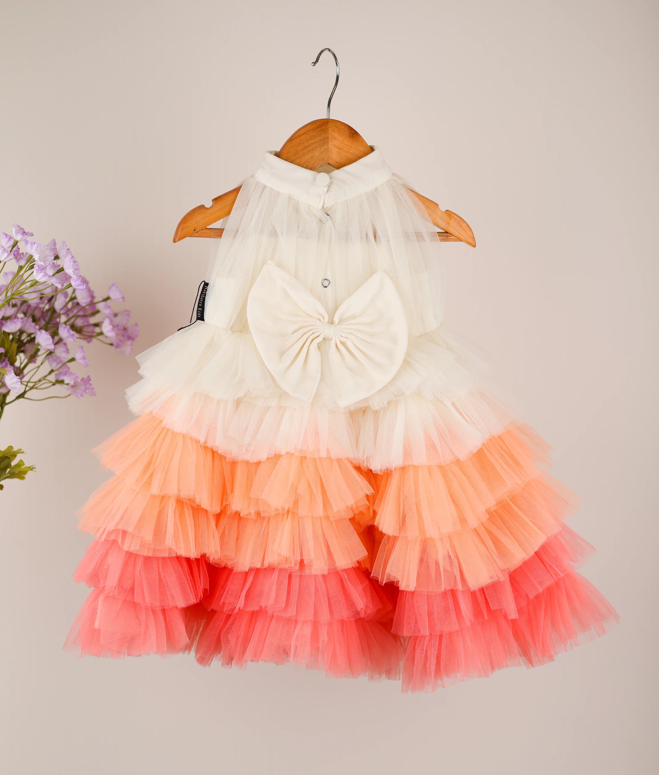 Multi-Colour Tulle Net Step Birthday Frock [Pre Order: 1101]