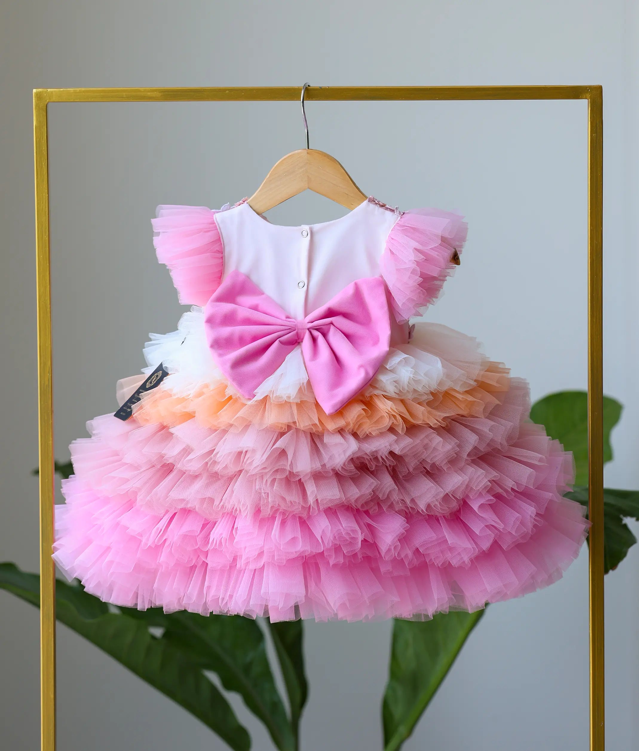 Multicolor Handworked Step Birthday Frock For Baby Girl [2441]