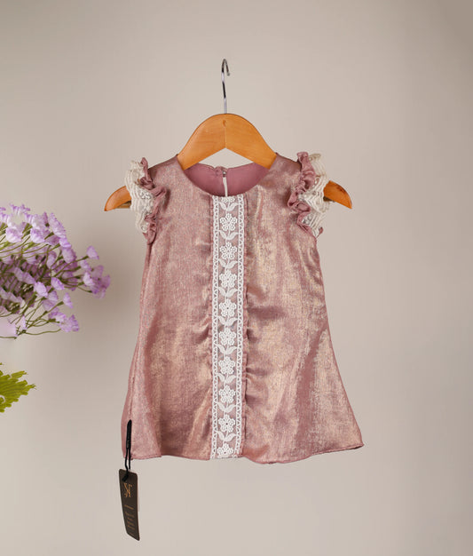 Rose Gold A line Frock For Baby Girl [Ready to ship: 2529]