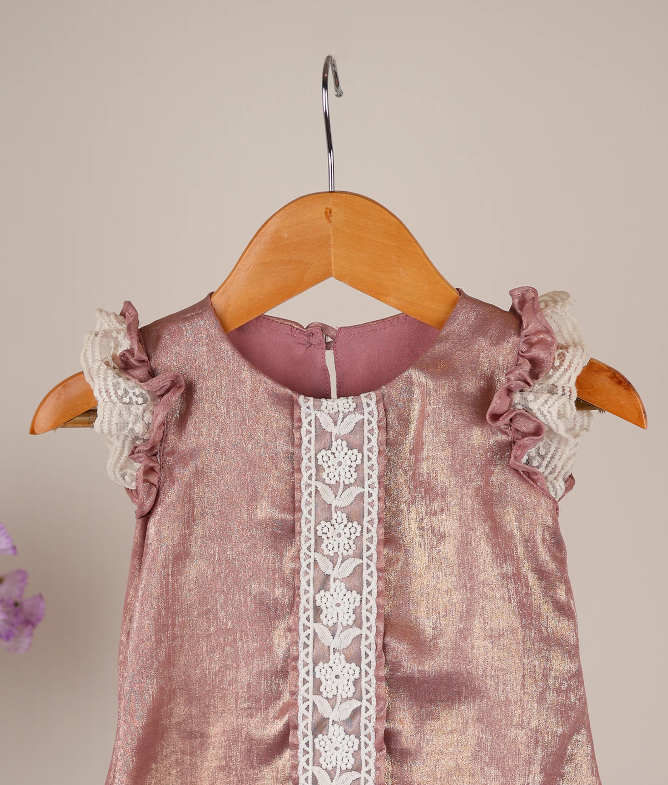 Rose Gold A line Frock for Baby Girl [2529]