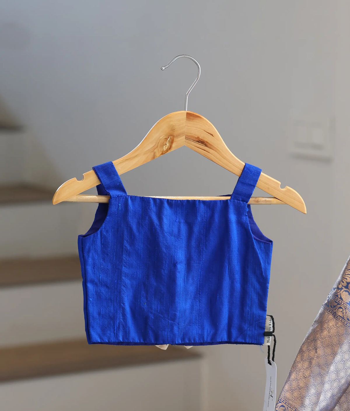 Blue Semi Silk Top and Banarasi Skirt For Baby Girl [2565]