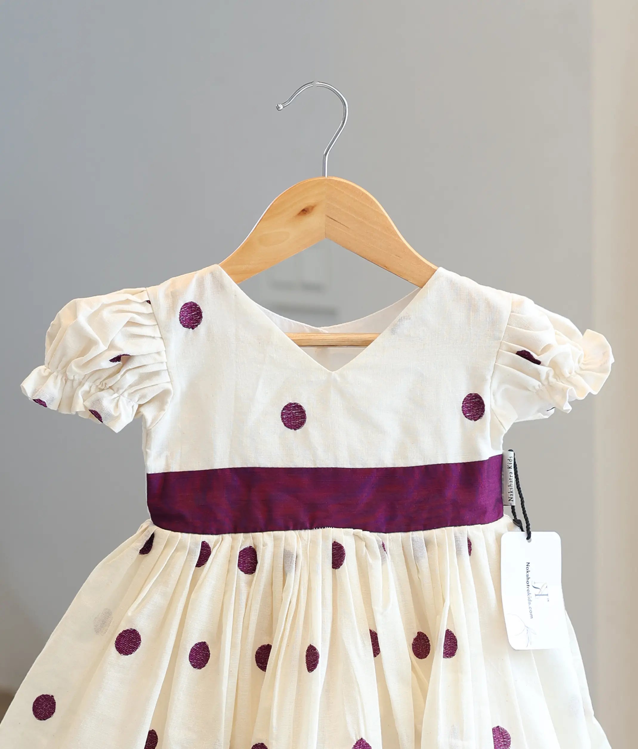 Off-White Cotton Frock for Baby Girl [2638]