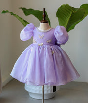 Lavender Crush Organza Butterfly Theme Birthday Frock for Baby Girl [2720]