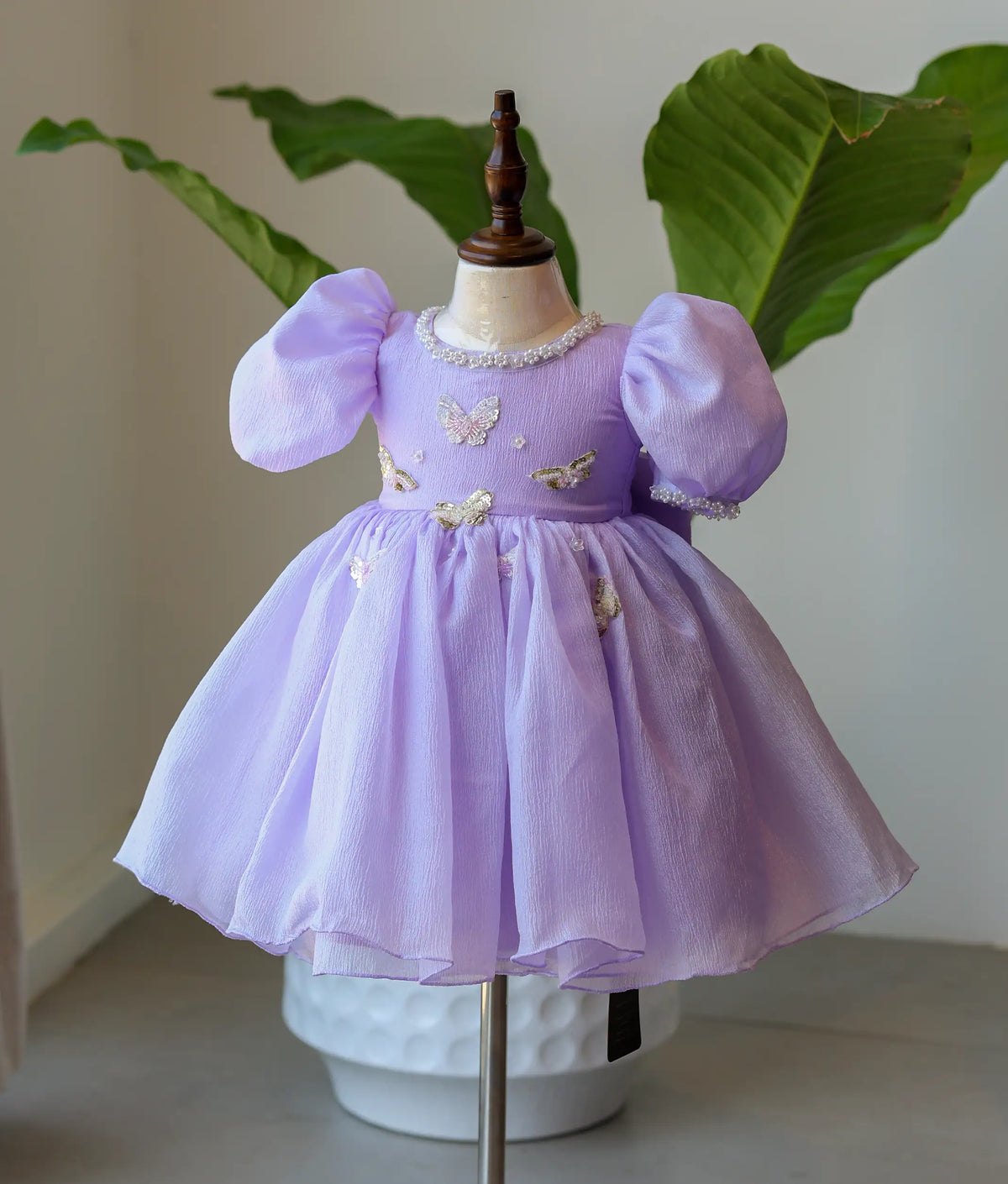 Lavender Crush Organza Butterfly Theme Birthday Frock for Baby Girl [2720]