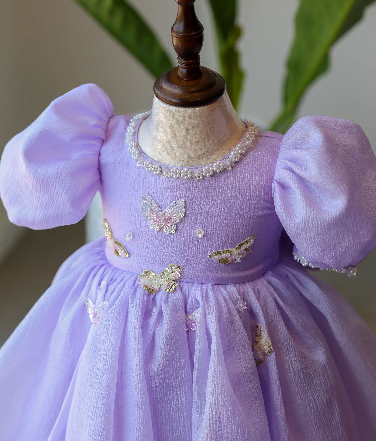 Lavender Crush Organza Butterfly Theme Birthday Frock for Baby Girl [2720]