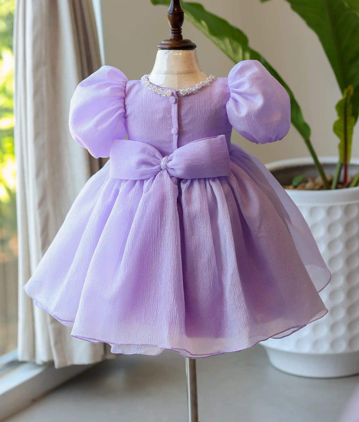 Lavender Crush Organza Butterfly Theme Birthday Frock for Baby Girl [2720]