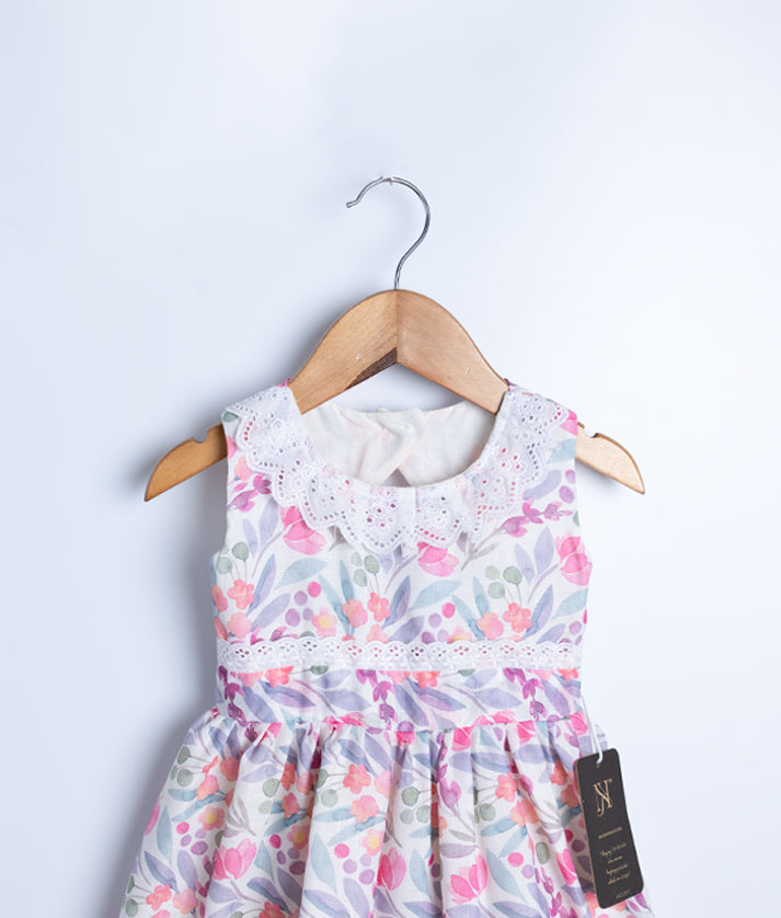 Floral Printed Cotton Frock For Baby Girl [2777]