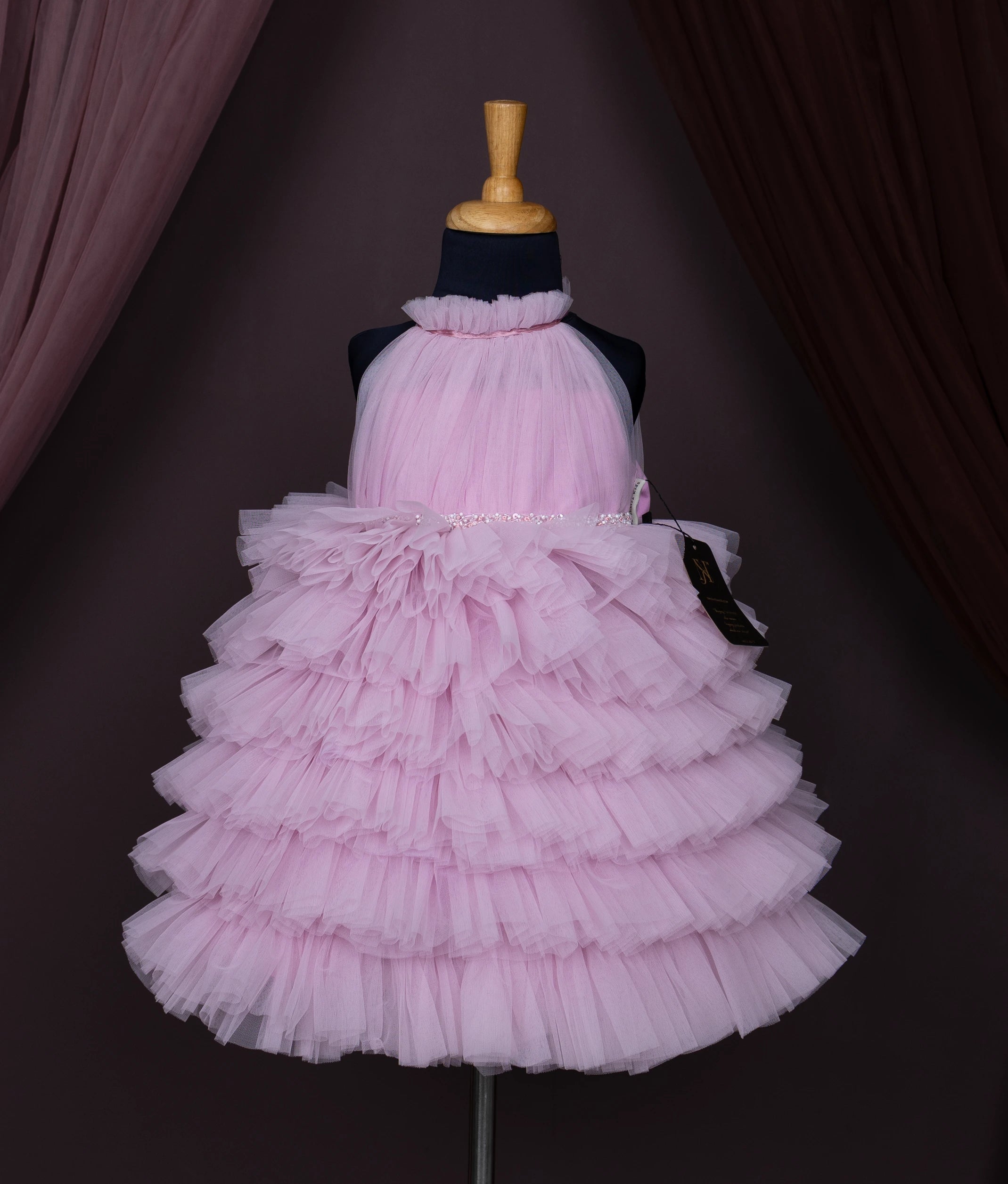 Baby Pink Tulle Net Birthday Frock For Baby Girl [Ready to ship:2859]