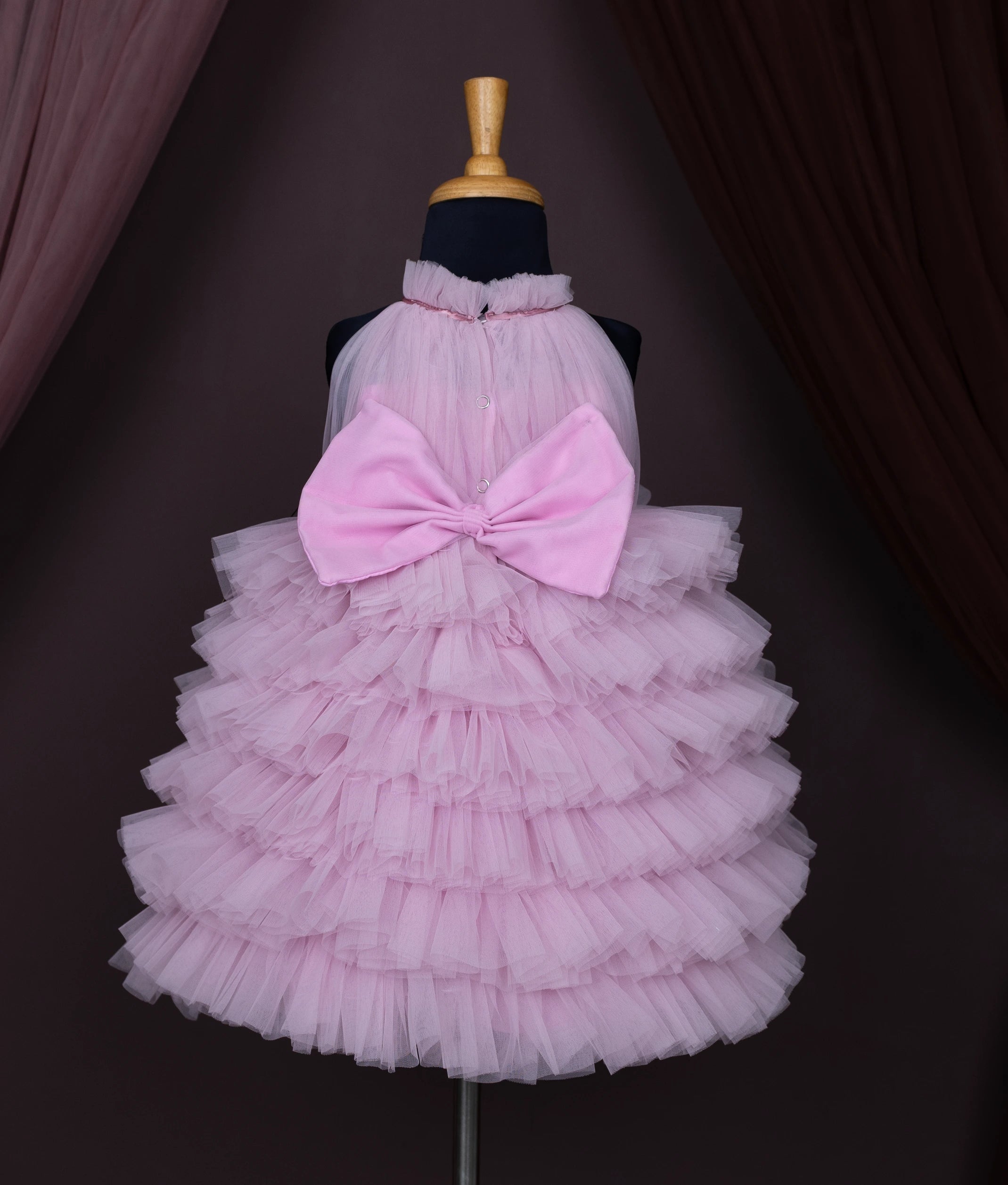 Baby Pink Tulle Net Birthday Frock For Baby Girl [Ready to ship:2859]