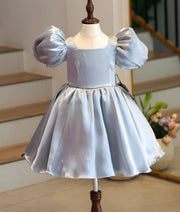 Silver Metallic Rafaella Elegant Birthday Frock for Baby Girl [2925]