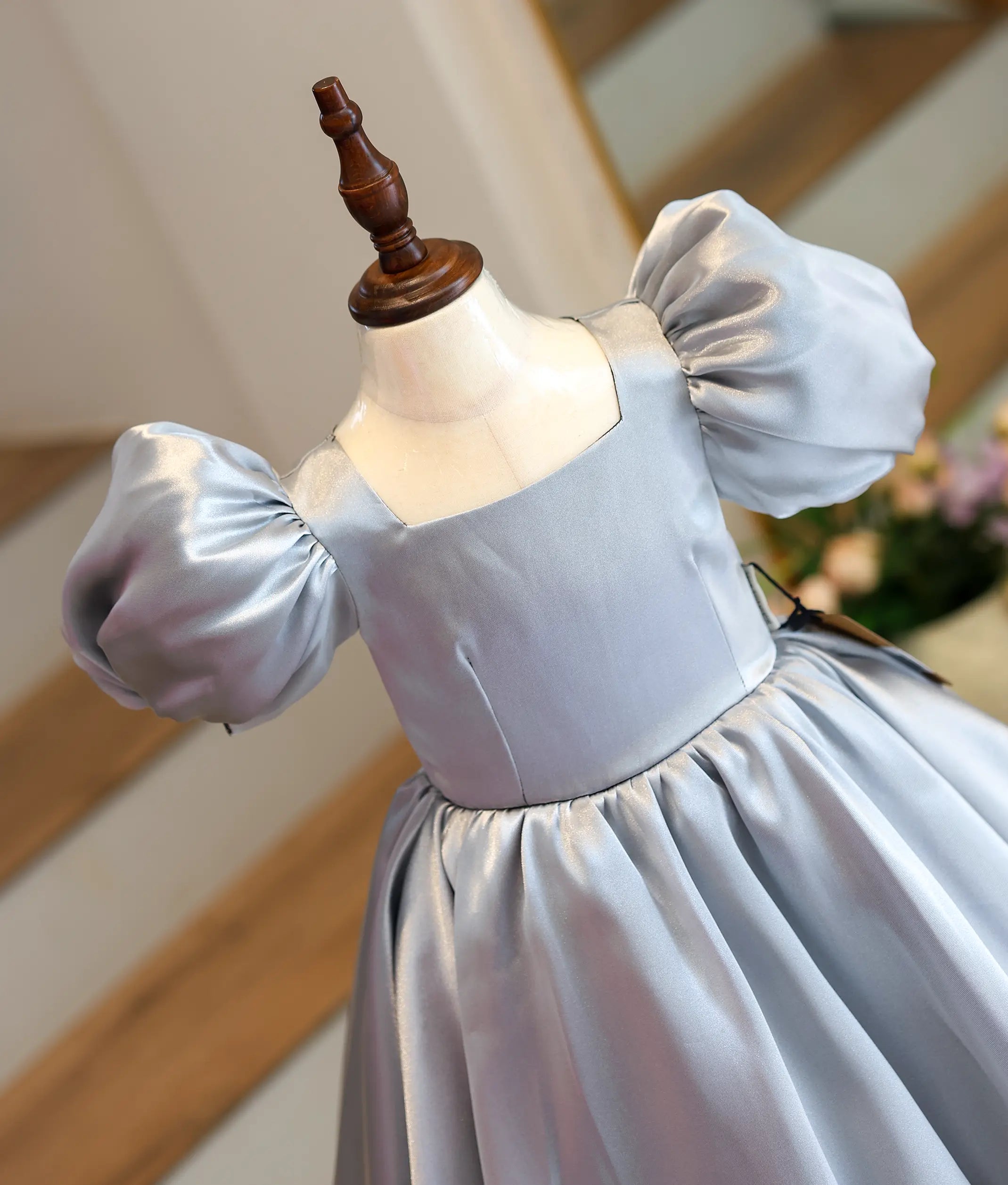 Silver Metallic Rafaella Elegant Birthday Frock for Baby Girl [2925]