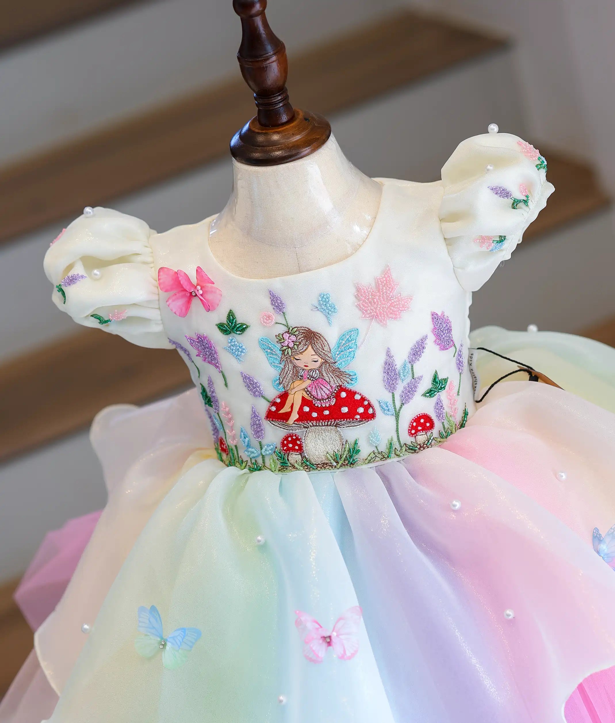Multi colour Fairy Theme BIrthday Frock For Baby Girl [Pre Order: 5073]