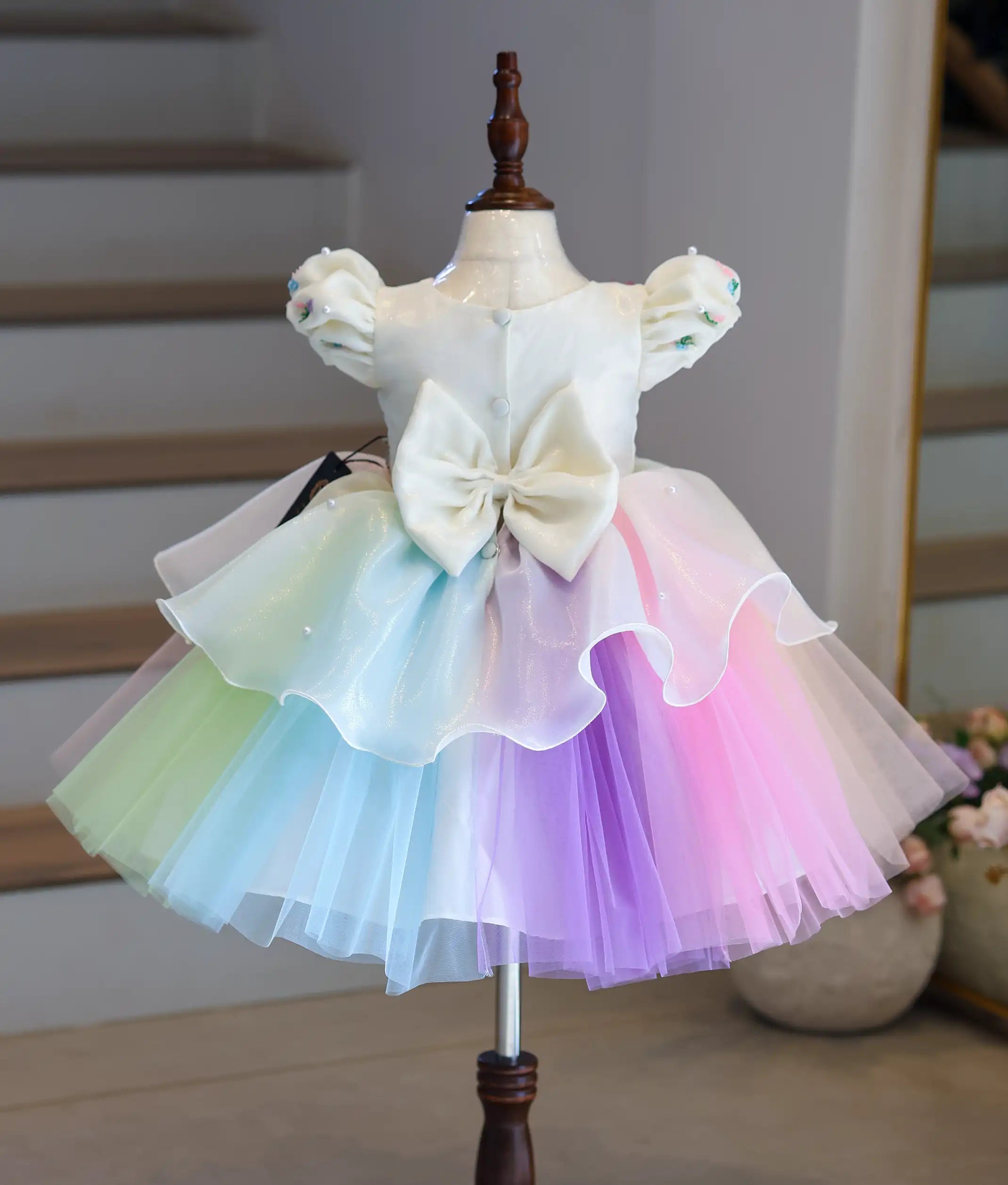 Multi colour Fairy Theme BIrthday Frock For Baby Girl [Pre Order: 5073]