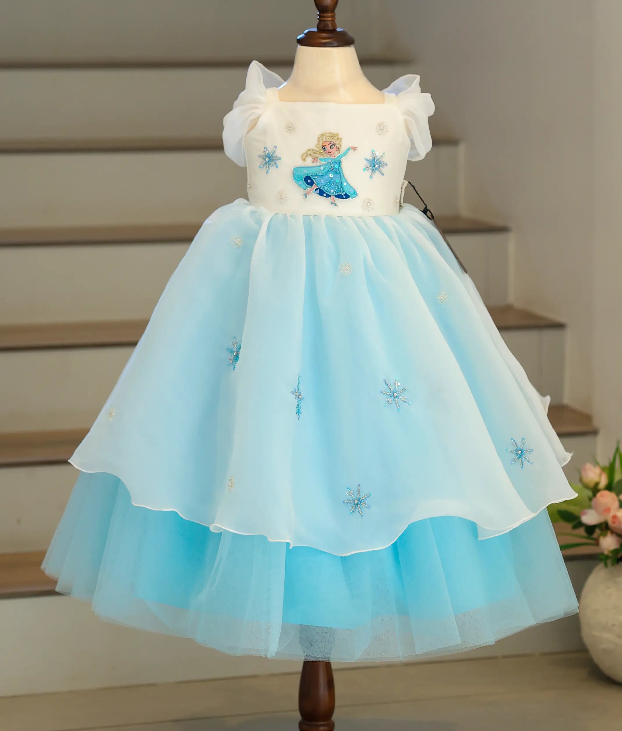 Sky Blue Elsa Theme Dress For Baby Girl [Pre Order: 5172]