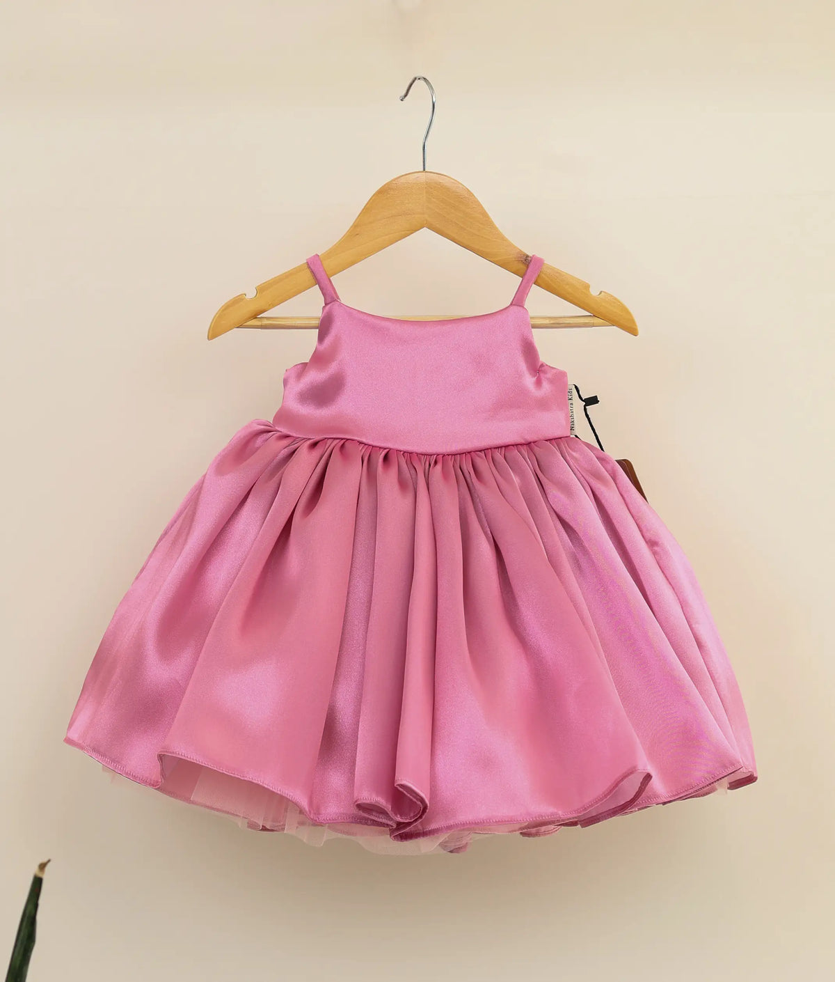 Pink Satin Birthday Frock for Baby Girl [5328]