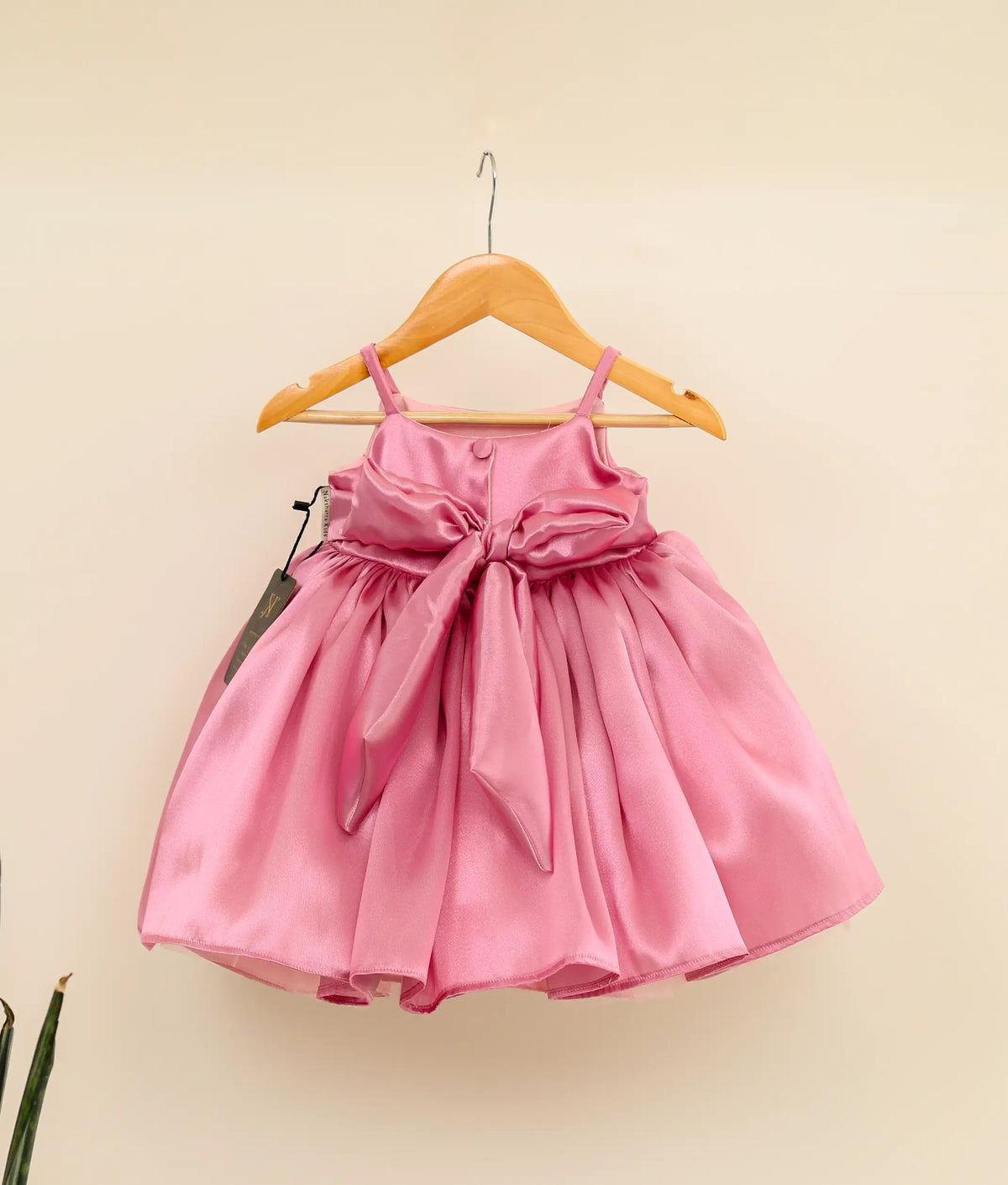 Pink Satin Birthday Frock for Baby Girl [5328]