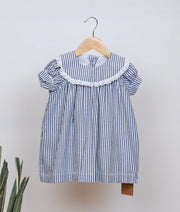 Black And White Striped Casual Frock For Baby Girl [5595]