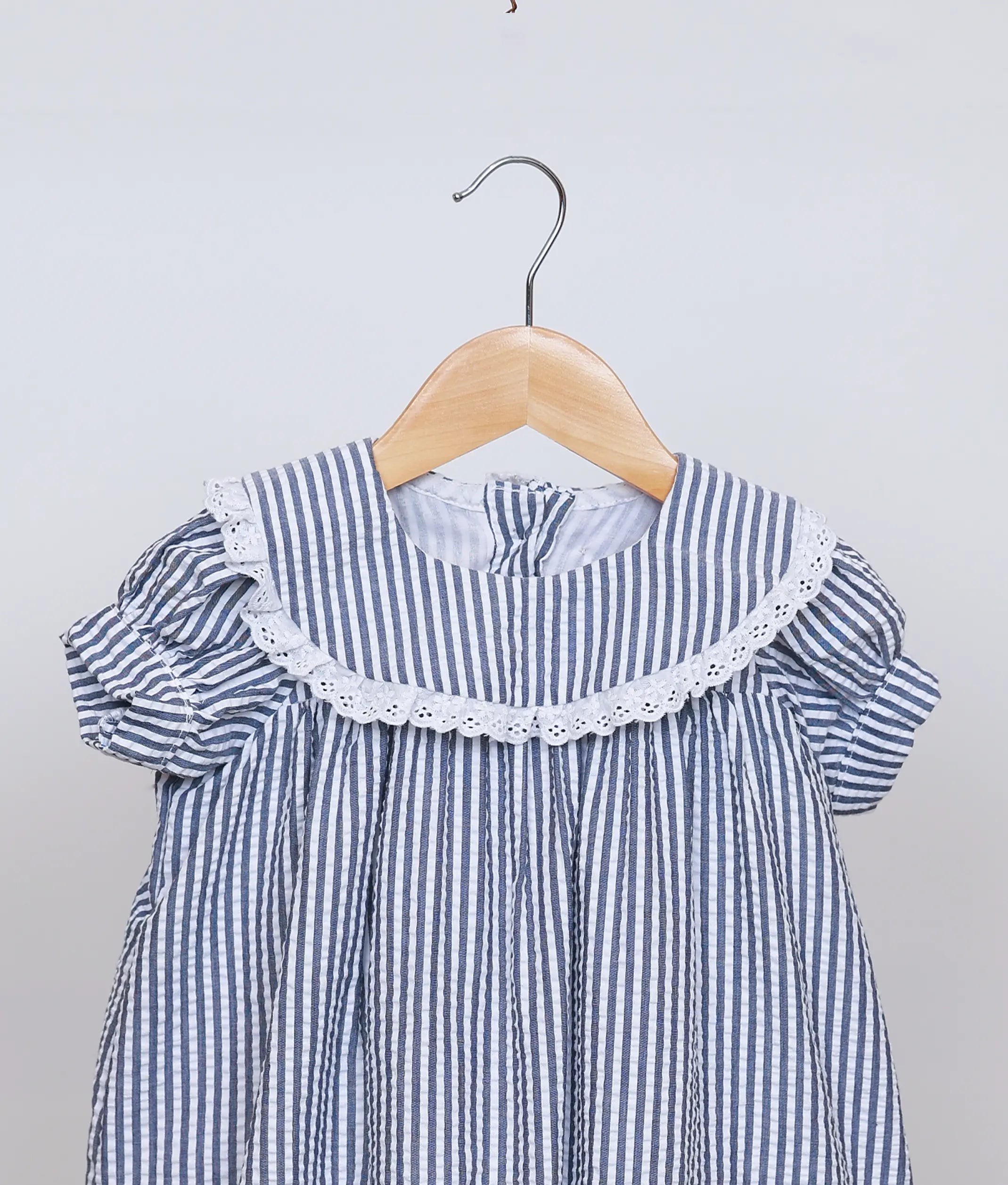 Black And White Striped Casual Frock For Baby Girl [5595]