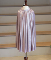 Mauve Pink Shimmer Lycra A-Line Frock for Baby Girl [6136A]