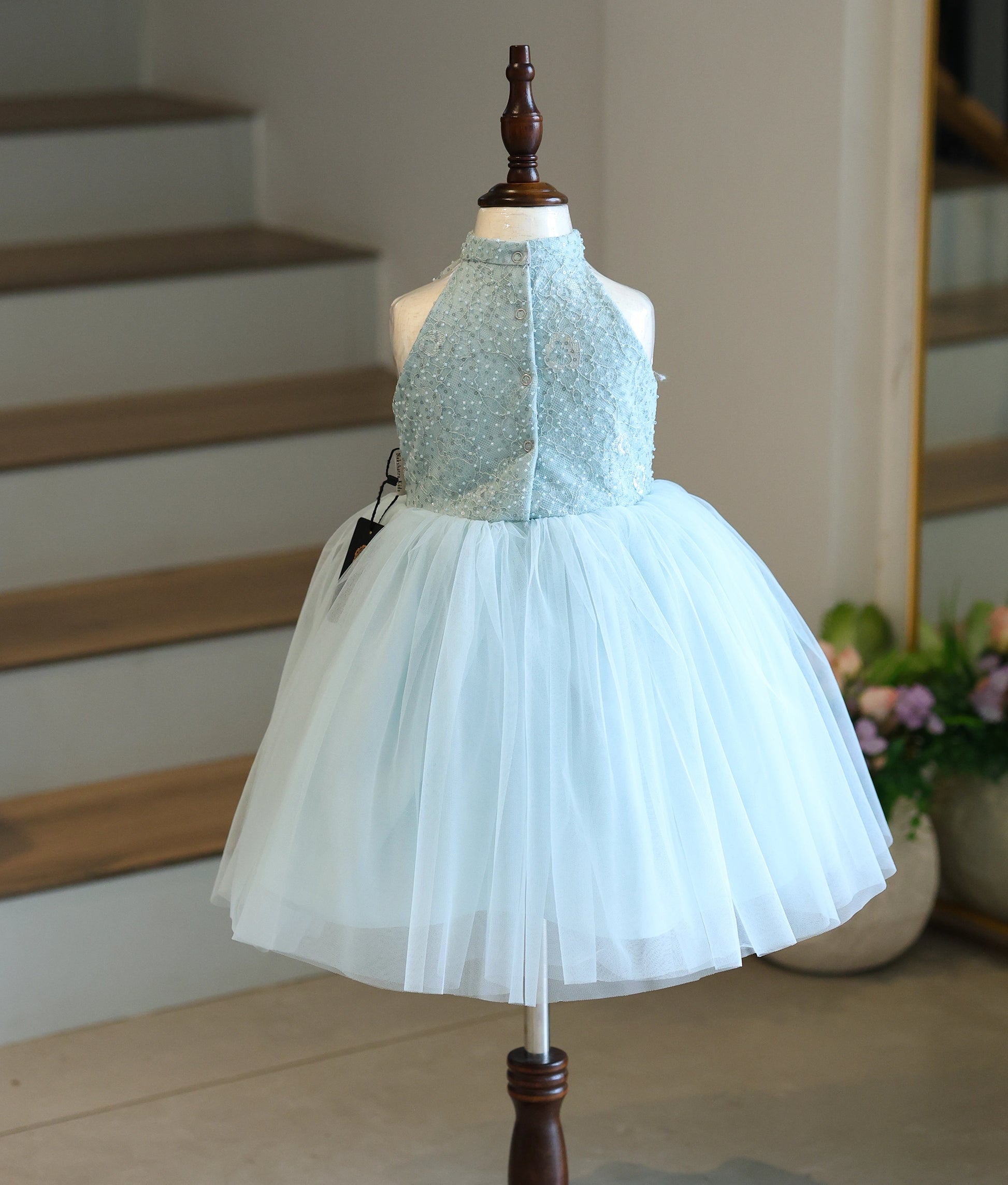 princess polly baby blue dress Elegant Butterfly Designed Blue Flower Girl Dress with Hairband –  Children's Territory a Unit of VIC&SI LLC main image 1