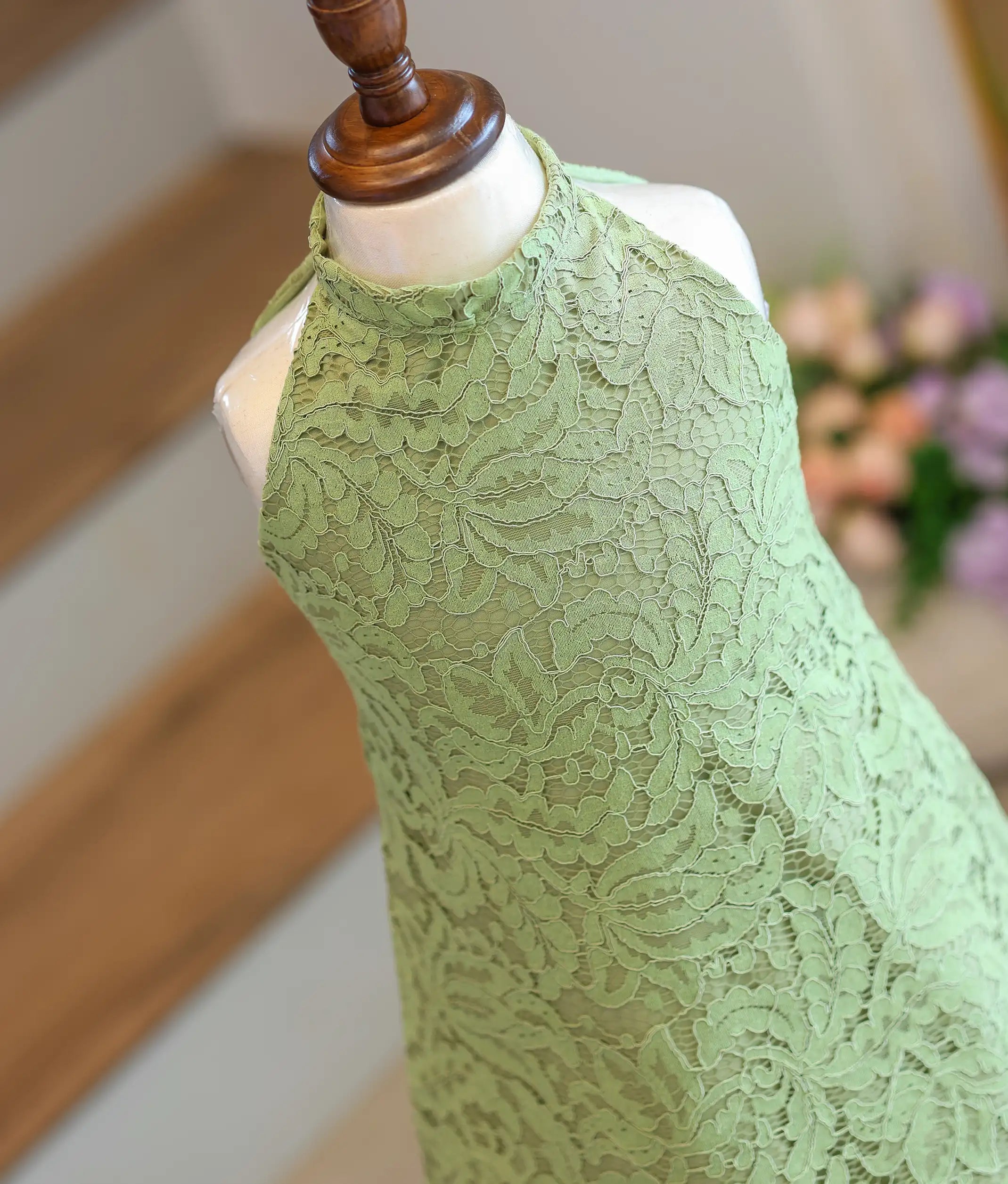Pastel Green Work Material Textured A-Line Frock For Baby Girl [Ready To Ship: 6228]