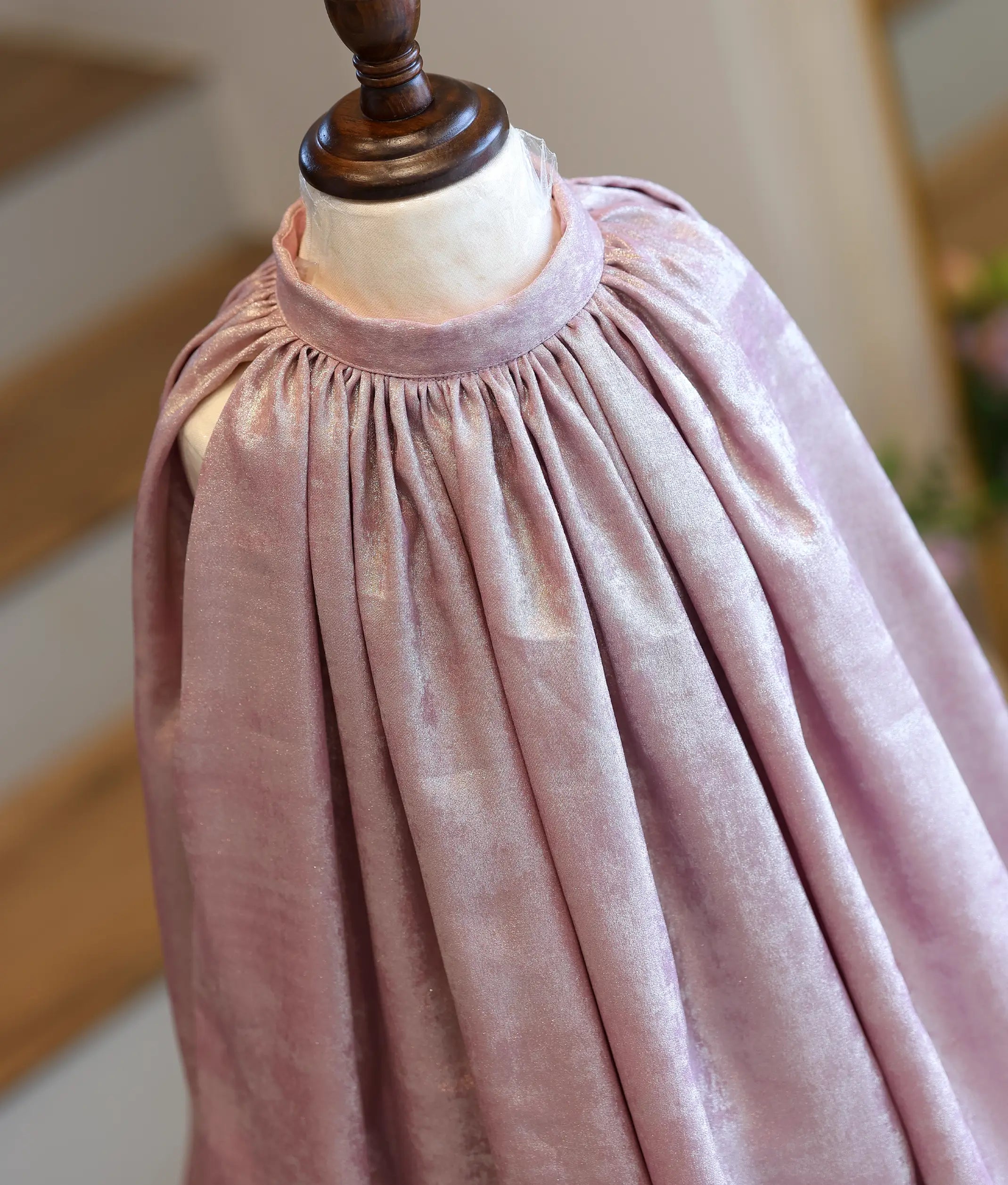 Onion Pink Milan Foil A-Line Frock for Baby Girl [6242]