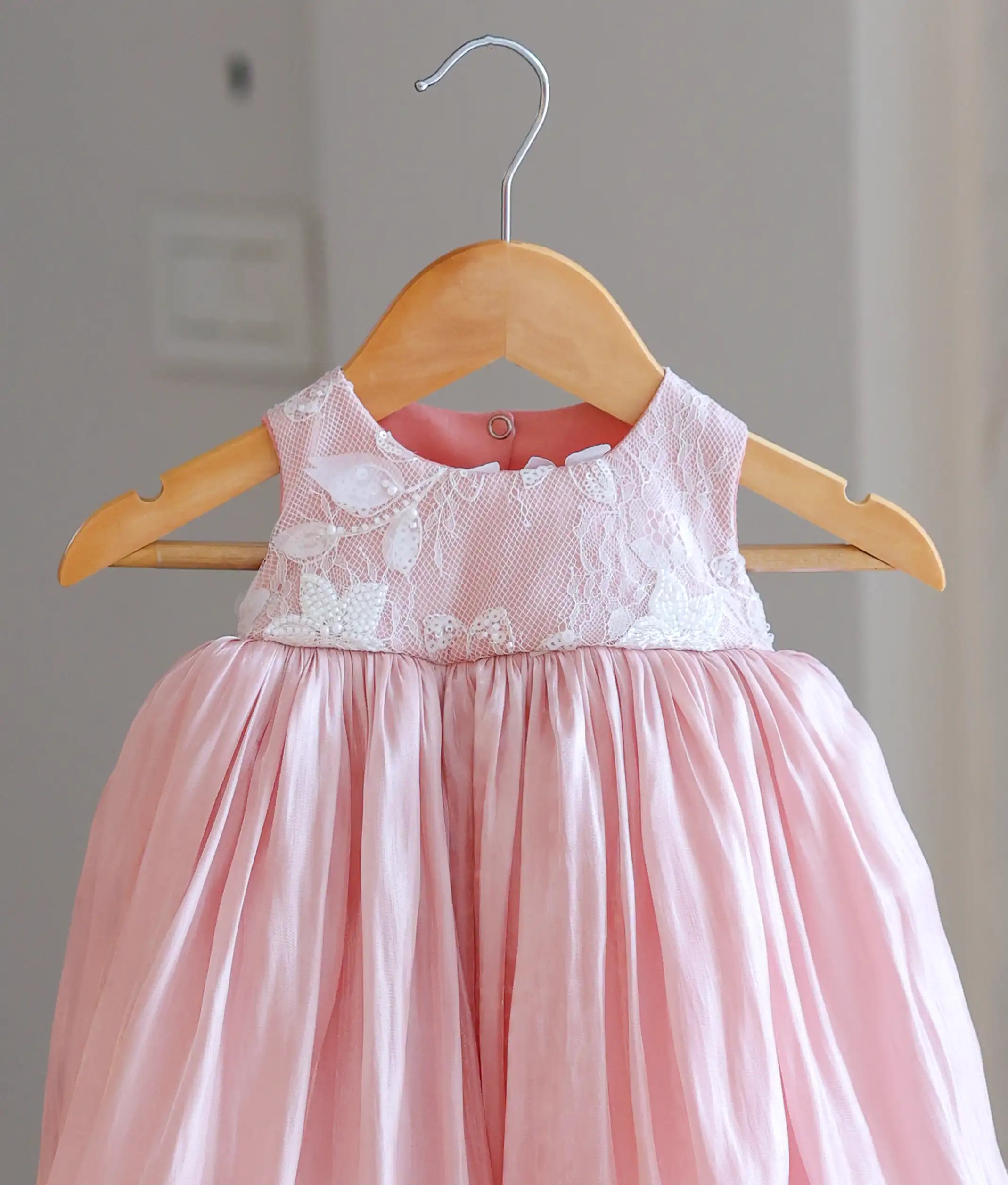 Pastel Pink Laser Organza Birthday Gown For Baby Girl [Ready To Ship: 6250]