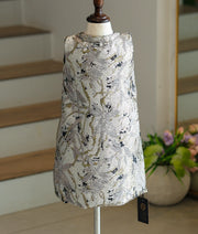 Gold And Black Turkish Organza Premium A-Line Frock for Baby Girl [6251]