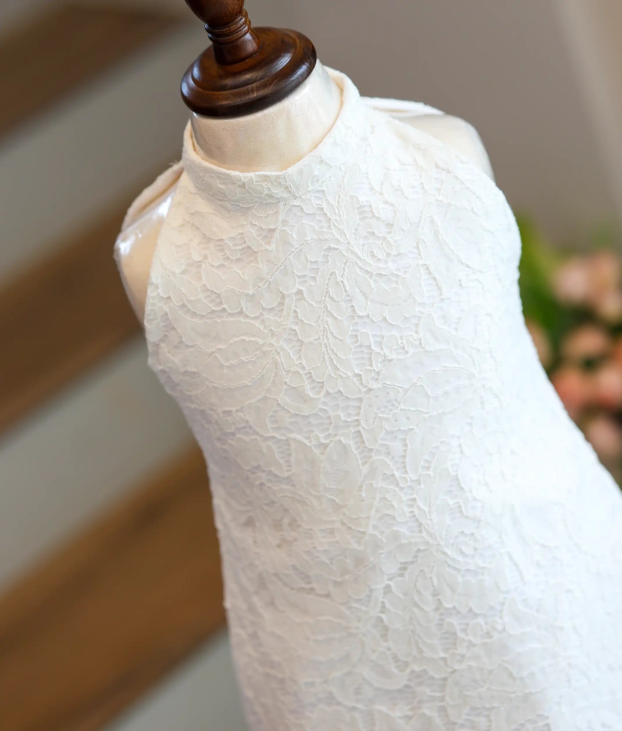 Off-White Work Material Textured A-Line Frock For Baby Girl [Ready To Ship: 6253]