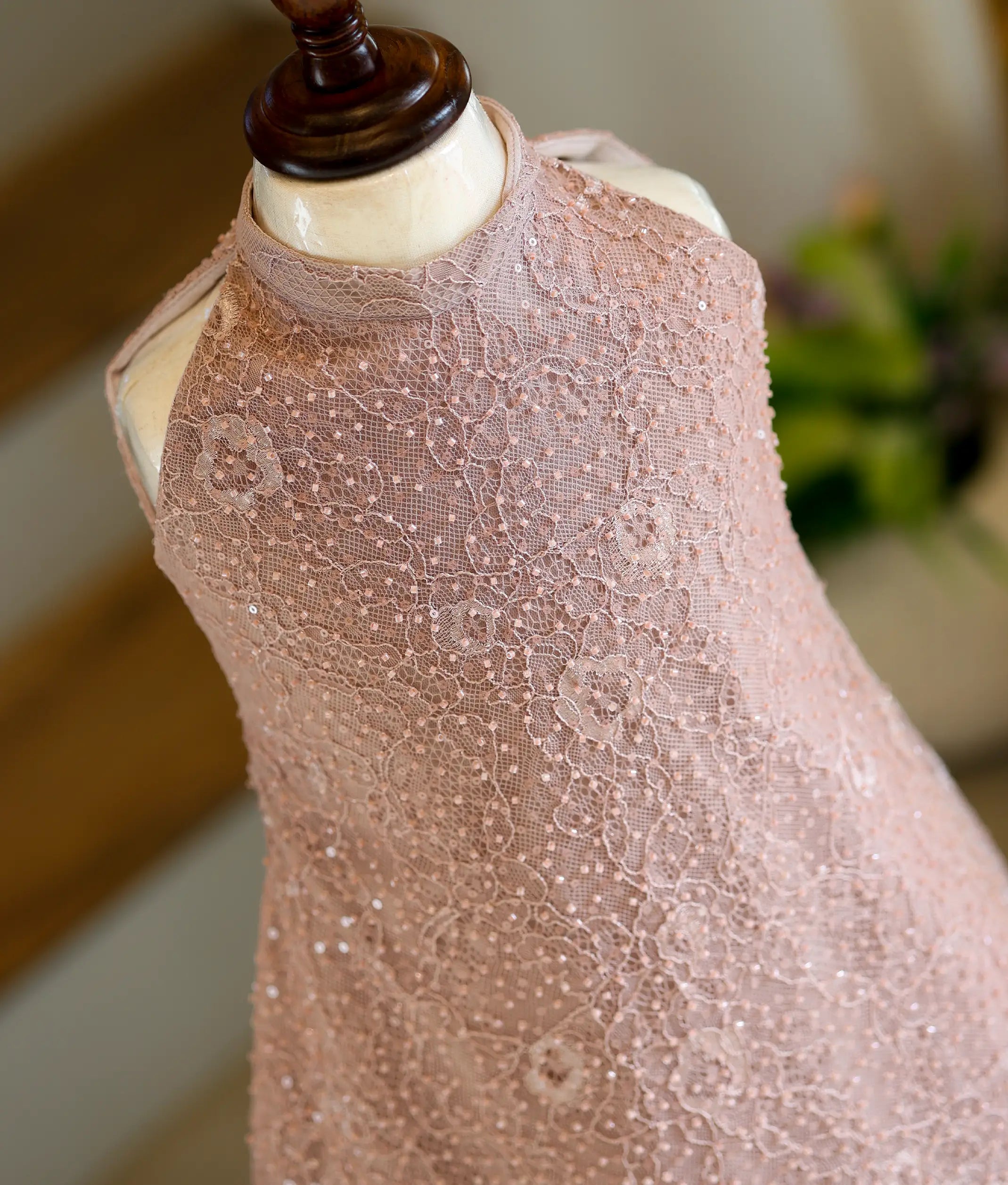 Dusty Pink Embroidery Work Material A-Line Frock for Baby Girl [6254]