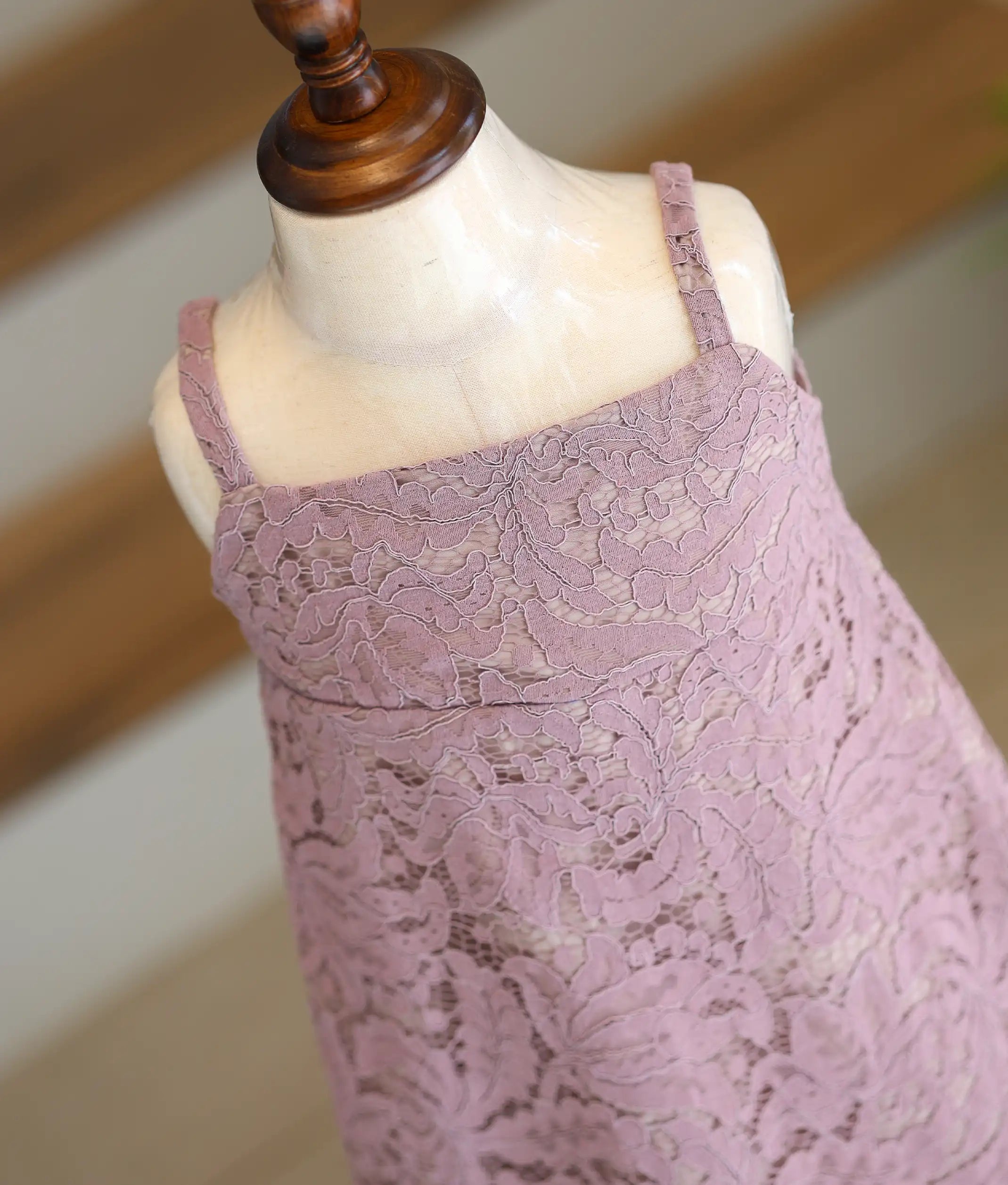 Dusty Lavender Work Material Textured A-Line Frock for Baby Girl [6270]