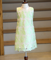 Pista Green Leaf Cut Work Material A-Line Frock For Baby Girl [6280]