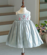 Pastel Green Laser Organza Handworked Birthday Frock For Baby Girl [6303]