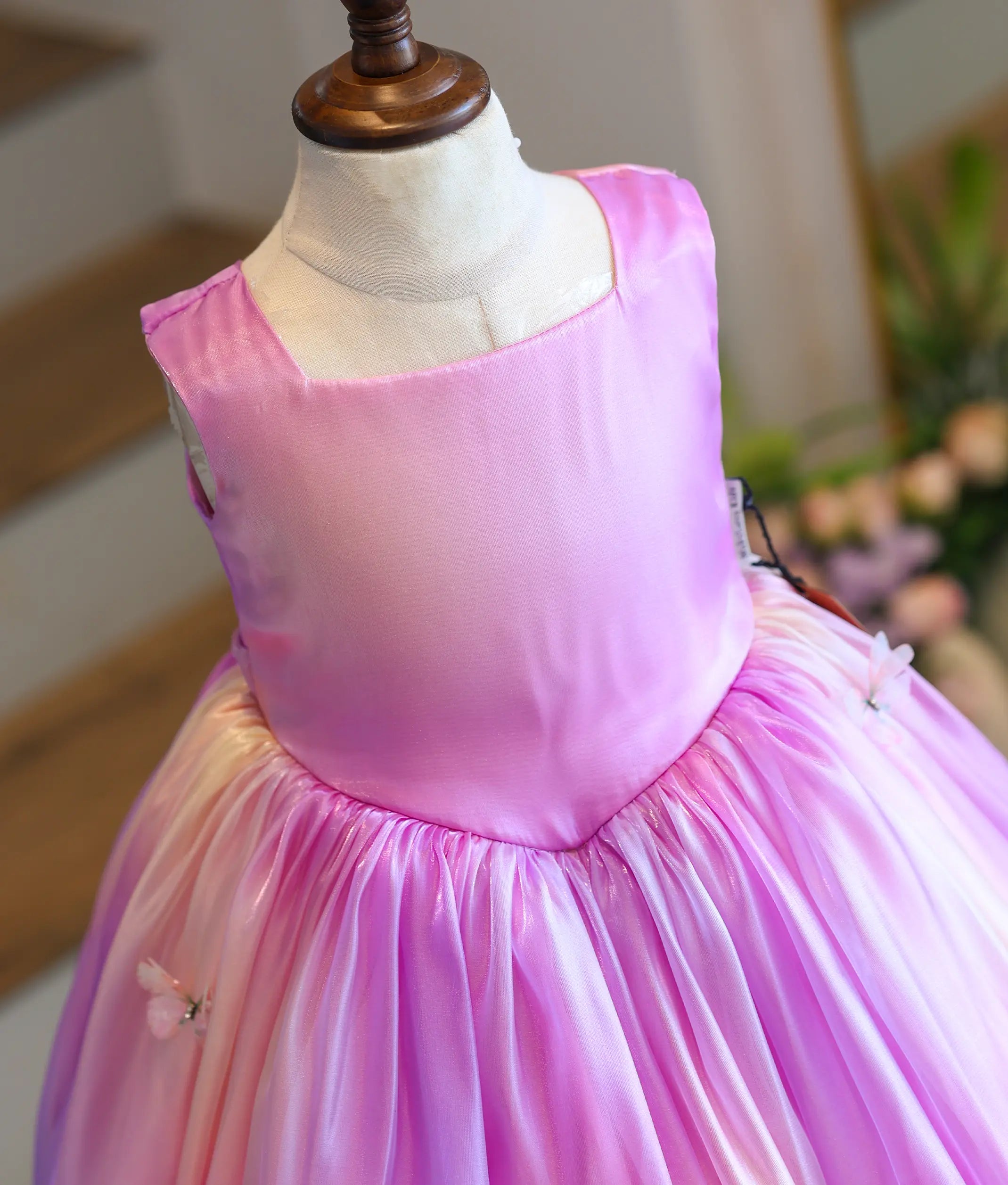 Pink and Lilac Multi-Shade Laser Organza Birthday Frock for Baby Girl [6322]